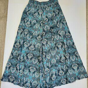 Earthbound Trading Co Paisley Wide Leg Pants | Boho Palazzo Pants | Blue Teal Pa